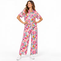 Sun and Sea Collection Cotton Summer Pants - MAGENTA BLISS