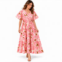 Sun and Sea Collection Cotton Midi Tierred Dress - DAISIES
