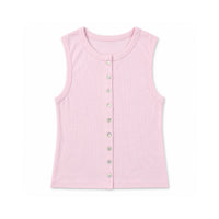 Sun and Sea Collection Button Down Rib Knit Tank - PINK