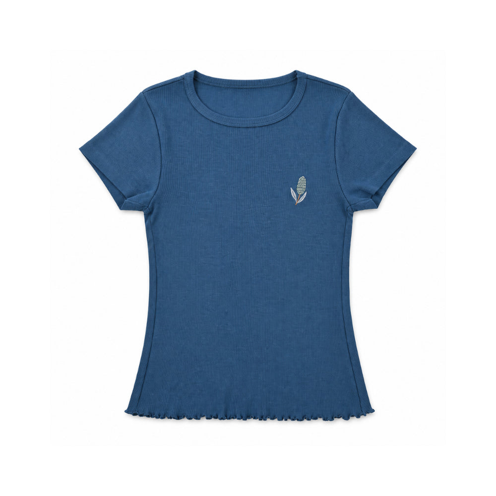Sun and Sea Collection Applique Rib Knit T-Shirt - NAVY