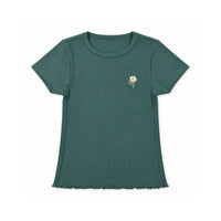 Sun and Sea Collection Applique Rib Knit T-Shirt - FOREST