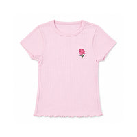 Sun and Sea Collection Applique Rib Knit T-Shirt - PINK
