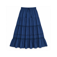 Sun and Sea Collection Trim Flow Tierred Skirt - NAVY