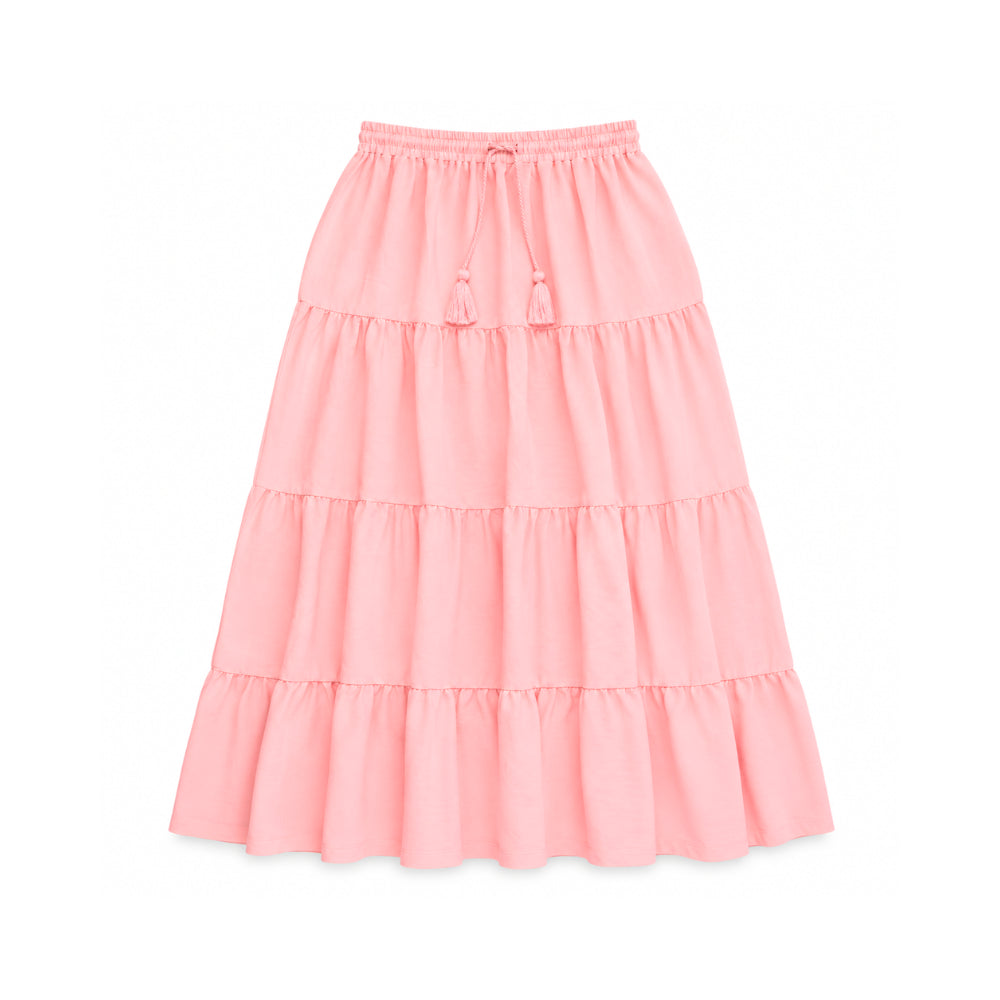 Sun and Sea Collection Flow Tierred Skirt - PINK