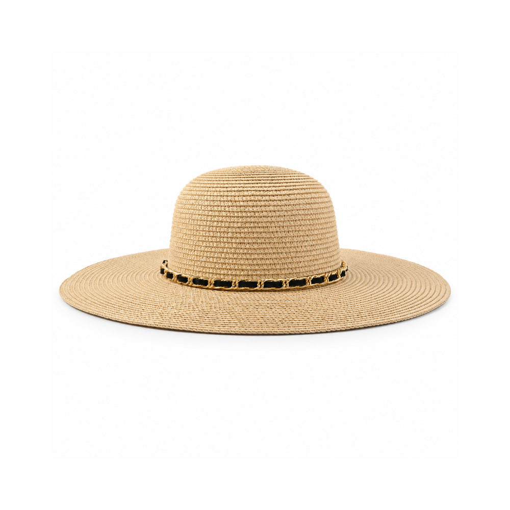 Sun and Sea Collection Straw Wide Brim Hat - CHAIN