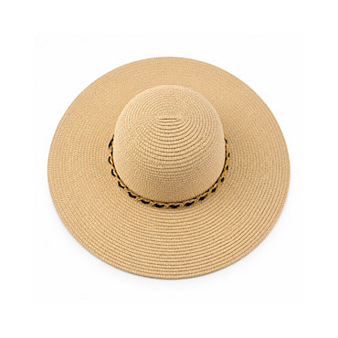 Sun and Sea Collection Straw Wide Brim Hat - CHAIN
