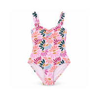 Sun and Sea Collection Ruched One Piece Swimsuit - SUMMER DAISIES