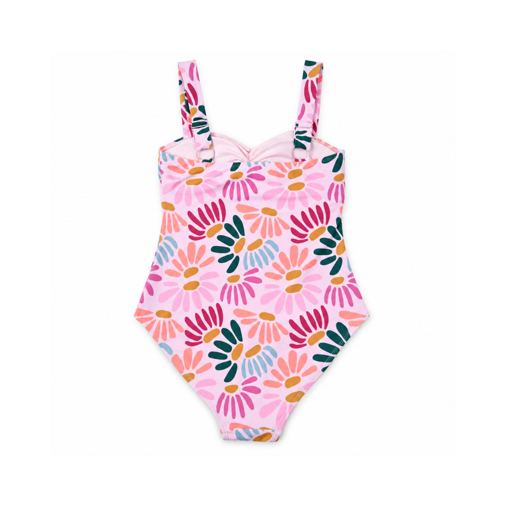Sun and Sea Collection Ruched One Piece Swimsuit - SUMMER DAISIES