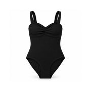 Sun and Sea Collection Texture Ruched One Piece Swimsuit - BLACK