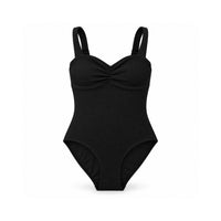 Sun and Sea Collection Texture Ruched One Piece Swimsuit - BLACK