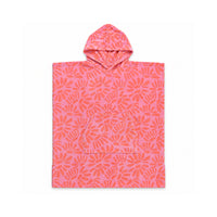 Sun and Sea Collection Junior Beach Poncho with Pocket - CORAL DAISIES