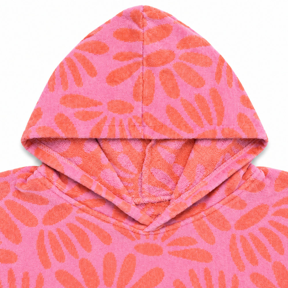 Sun and Sea Collection Junior Beach Poncho with Pocket - CORAL DAISIES