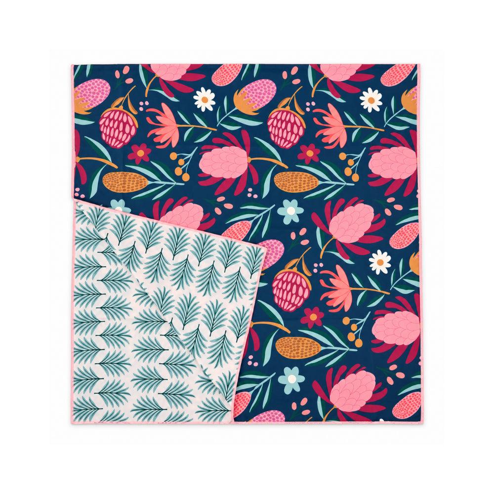 Sun and Sea Collection Double Sided Sand-Free Beach Blanket - PINK PALM