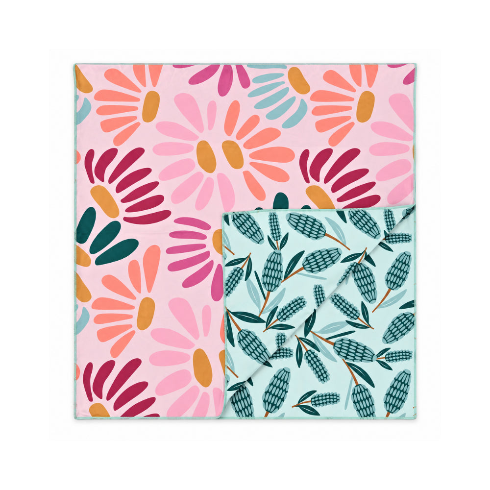 Sun and Sea Collection Double Sided Sand-Free Beach Blanket - BANKSIA BLUE