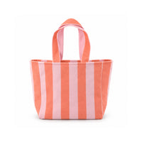 Sun and Sea Collection Terry Towel Large Tote Bag - CORAL STRIPE