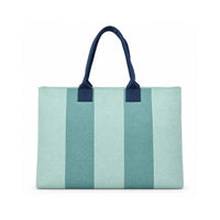 Sun and Sea Collection Knit Shopper Tote Bag - BLUE STRIPE