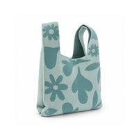 Sun and Sea Collection Knit Carry Tote Bag - CRIMSON RETRO FLORAL