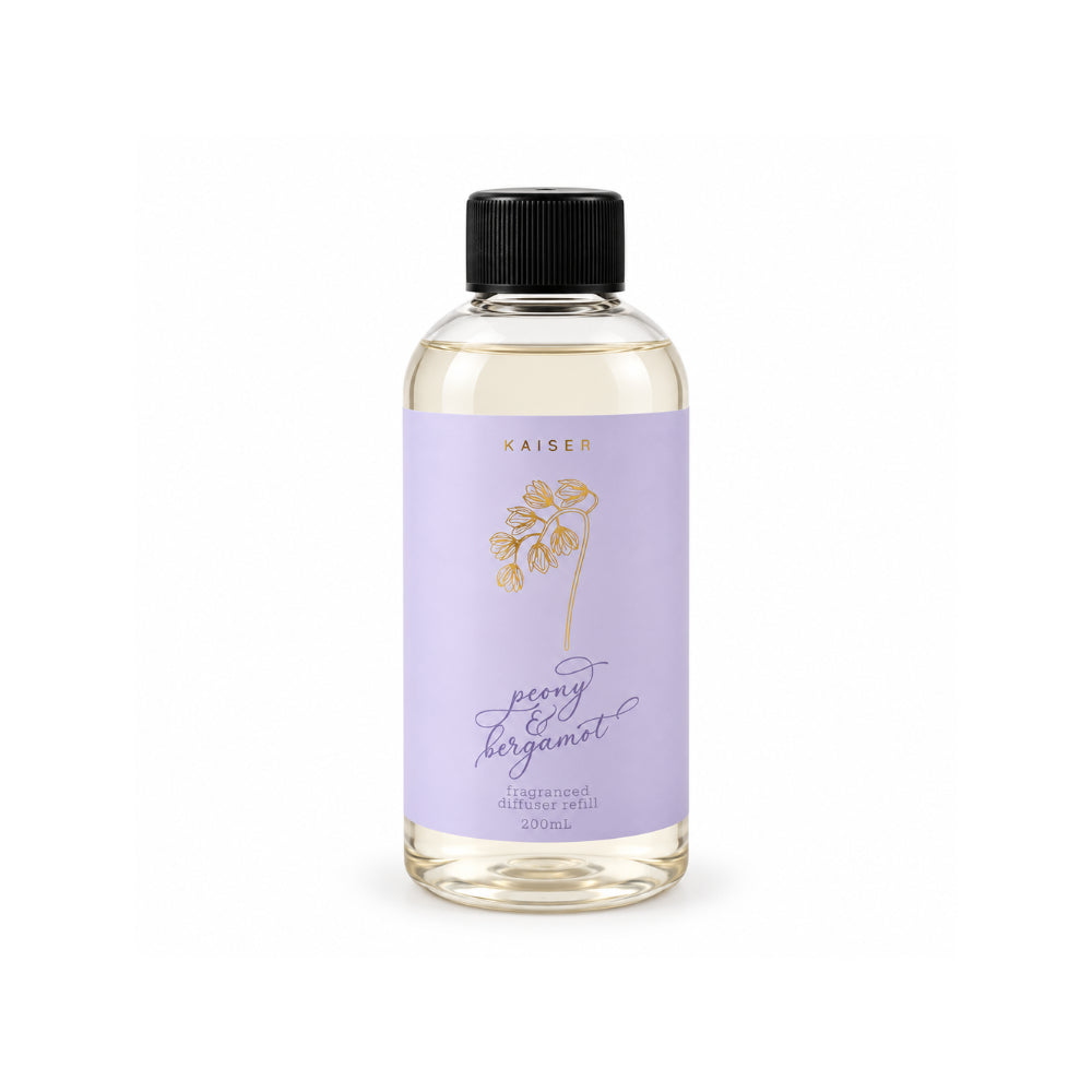 Rosewood Collection Ceramic Embossed Diffuser 200mL - PEONY & BERGAMOT