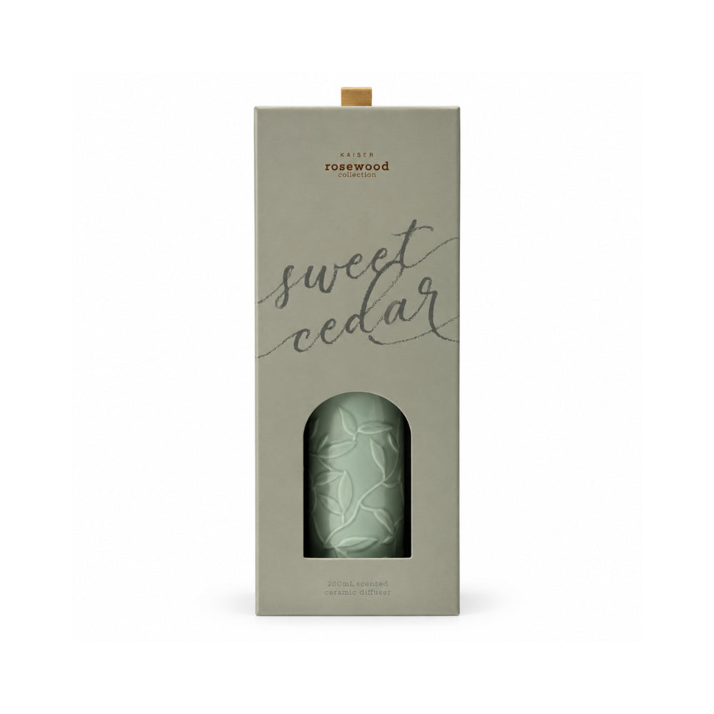 Rosewood Collection Ceramic Embossed Diffuser 200mL - SWEET CEDAR