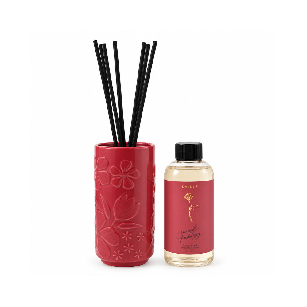 Rosewood Collection Ceramic Embossed Diffuser 200mL- SPICED PUDDING