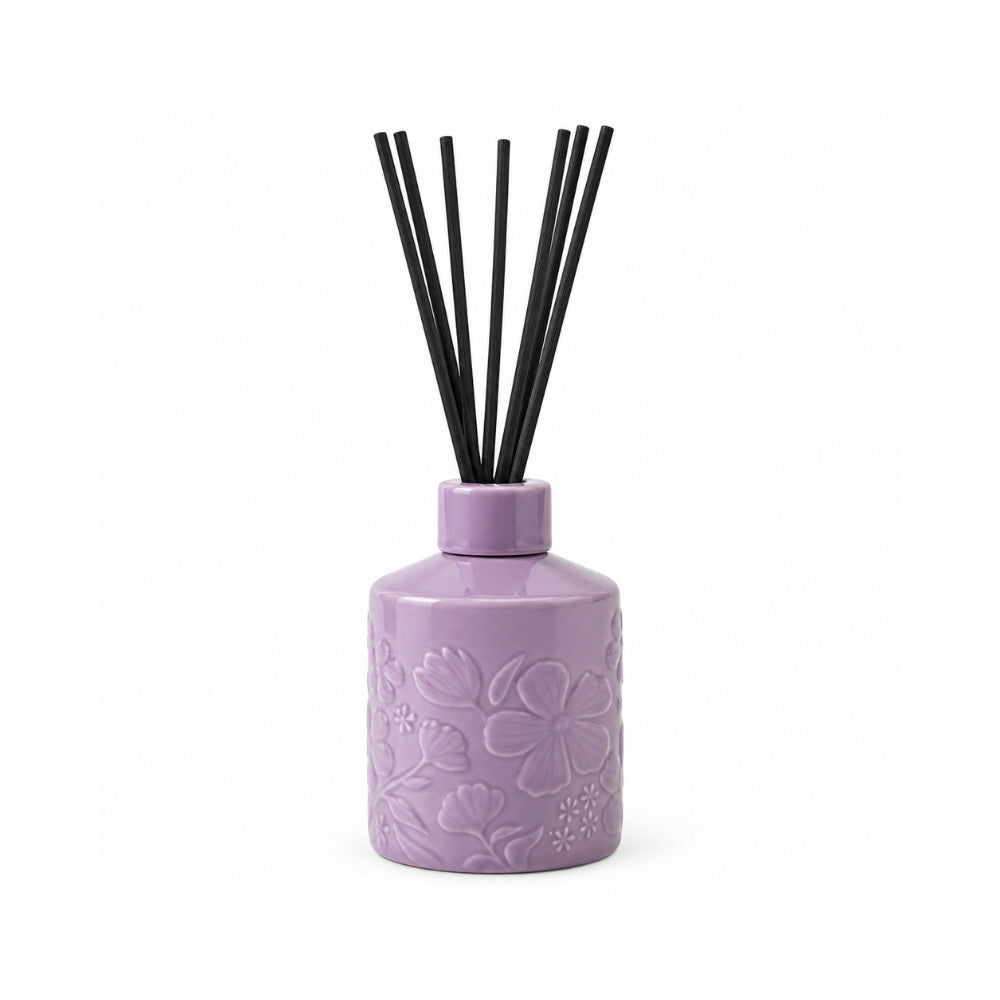 Rosewood Collection Large Ceramic Embossed Diffuser 400mL - PEONY & BERGAMOT