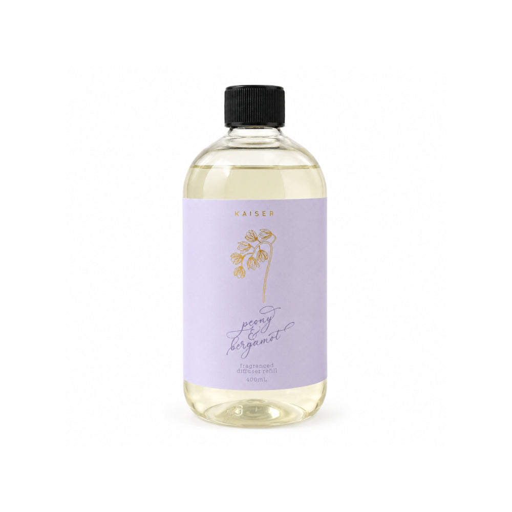 Rosewood Collection Large Ceramic Embossed Diffuser 400mL - PEONY & BERGAMOT