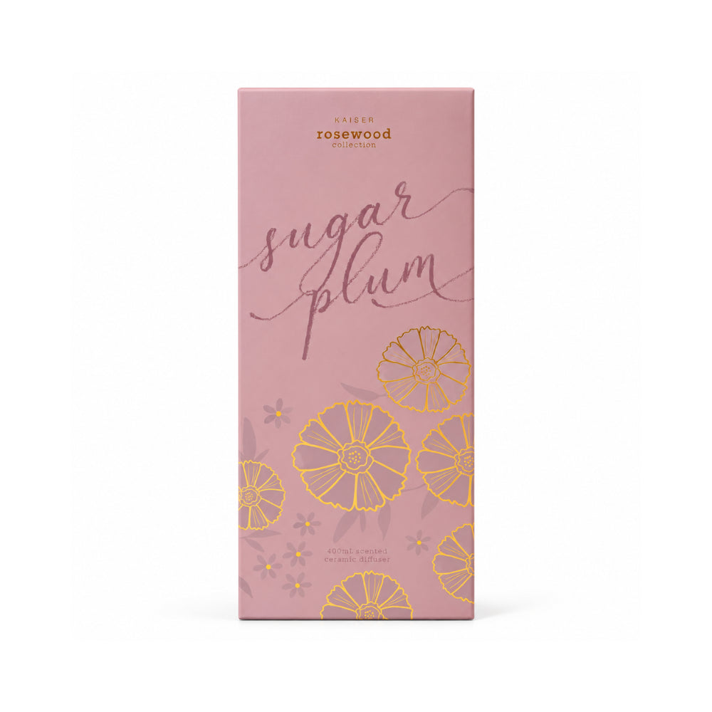 Rosewood Collection Large Ceramic Embossed Diffuser 400mL - SUGAR PLUM
