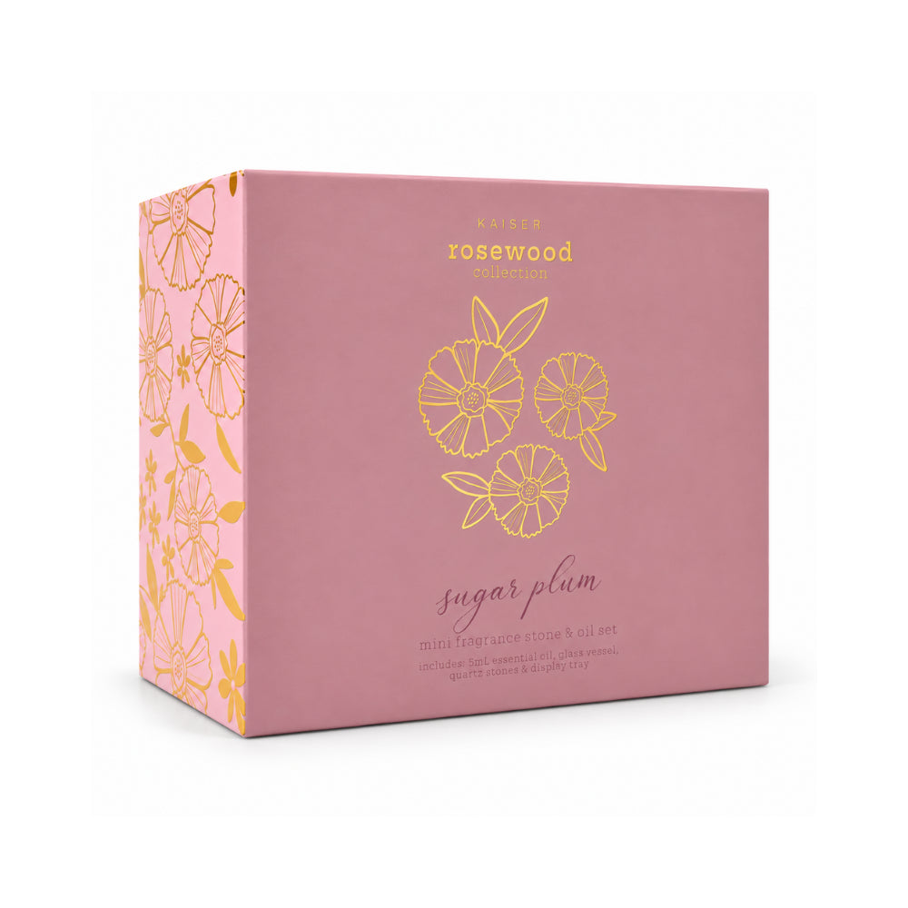 Rosewood Collection Mini Fragrance Stone & Oil Set - SUGAR PLUM