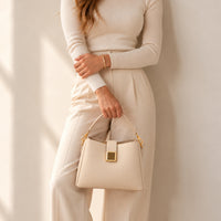 Rosewood Collection Handle Bucket Bag - VANILLA