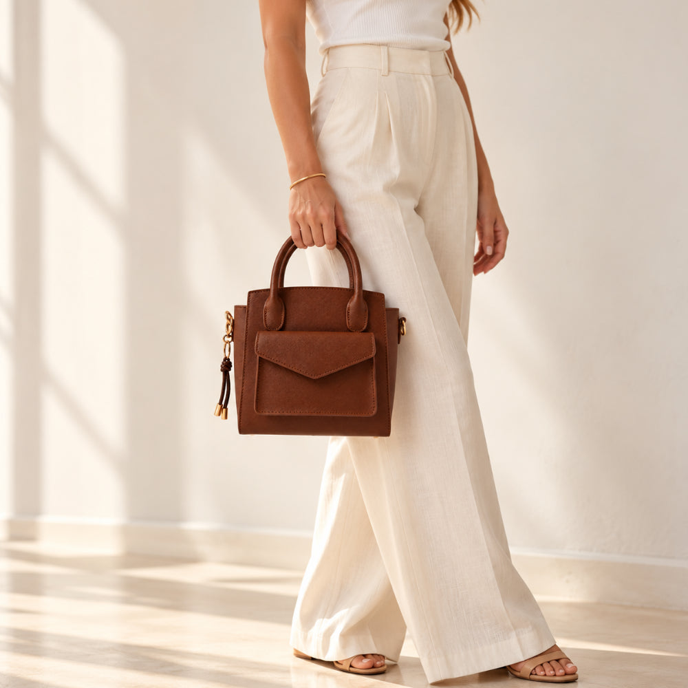 Rosewood Collection Leather Mini Tote Bag - ESPRESSO