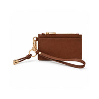 Rosewood Collection Leather Wristlet Card Pouch - ESPRESSO