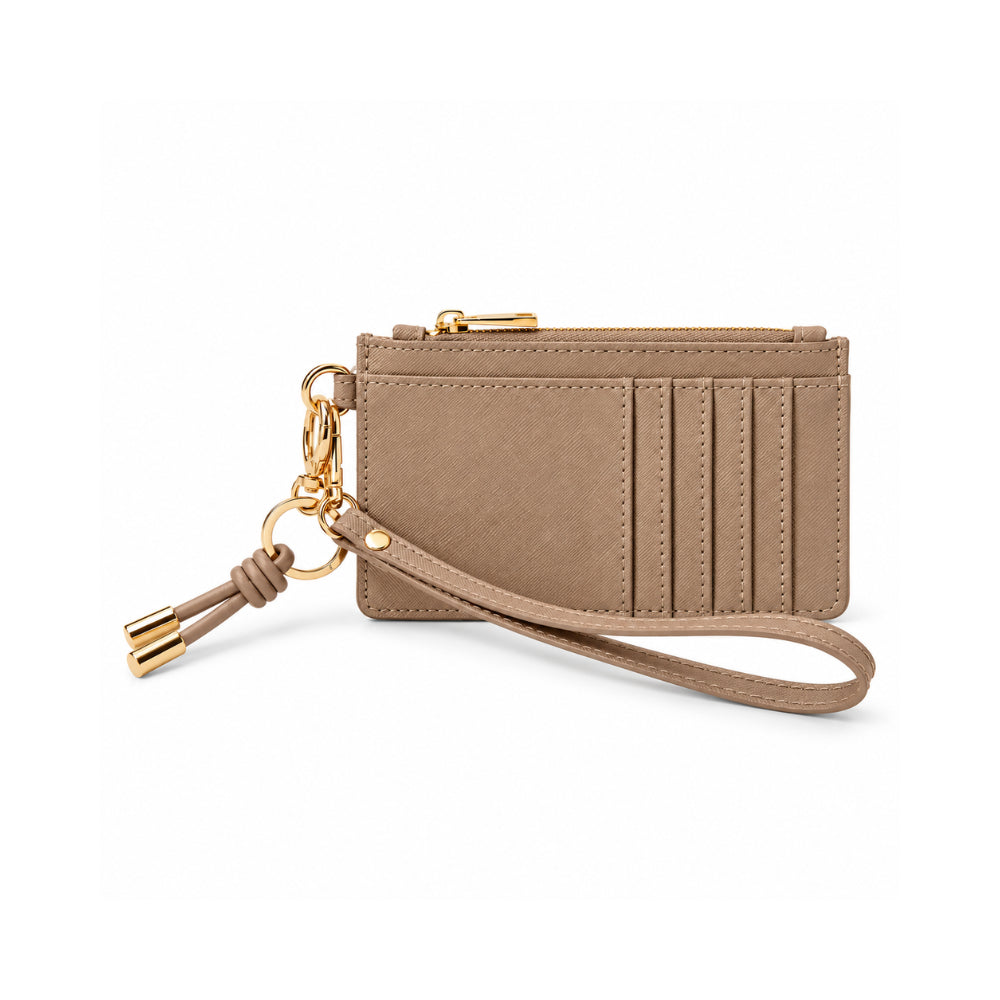 Rosewood Collection Leather Wristlet Card Pouch - LATTE
