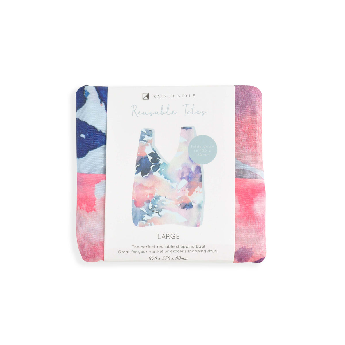 Reusable Large Tote Bag - WATERCOLOUR SPLASH