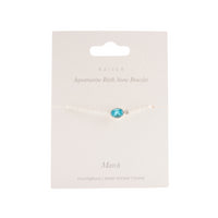 Birthstone Bracelet Silver - March