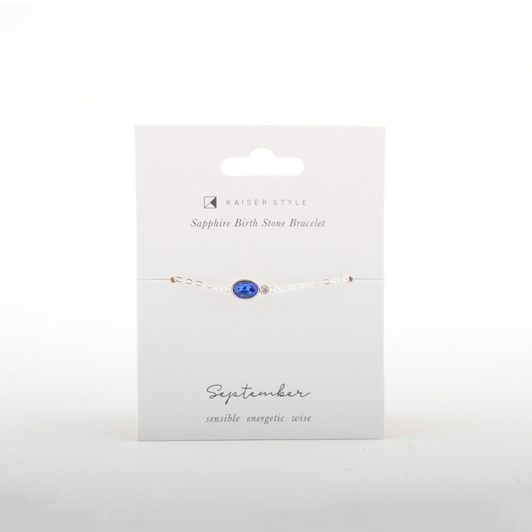 Birthstone Bracelet Silver - September