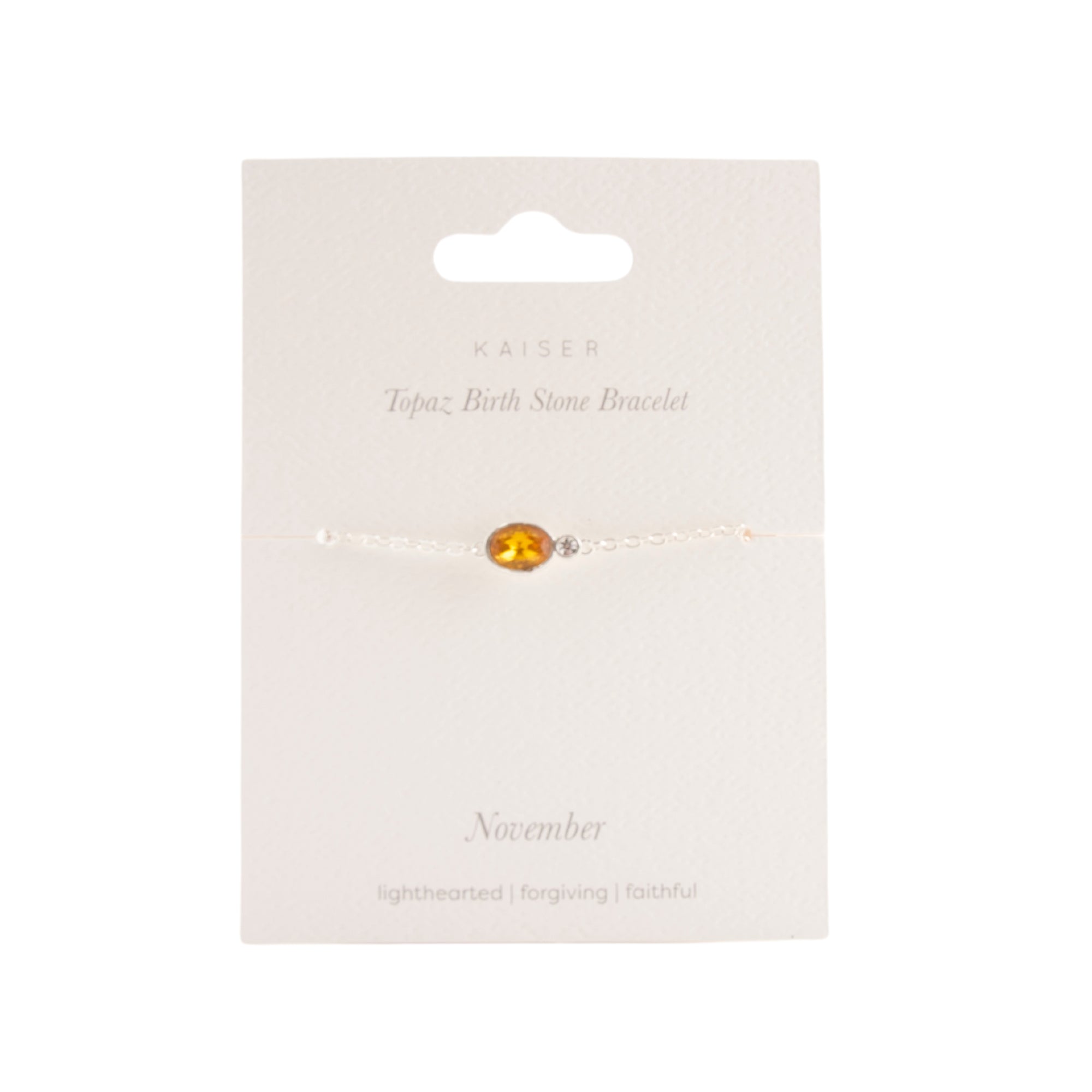 Birthstone Bracelet Silver - November