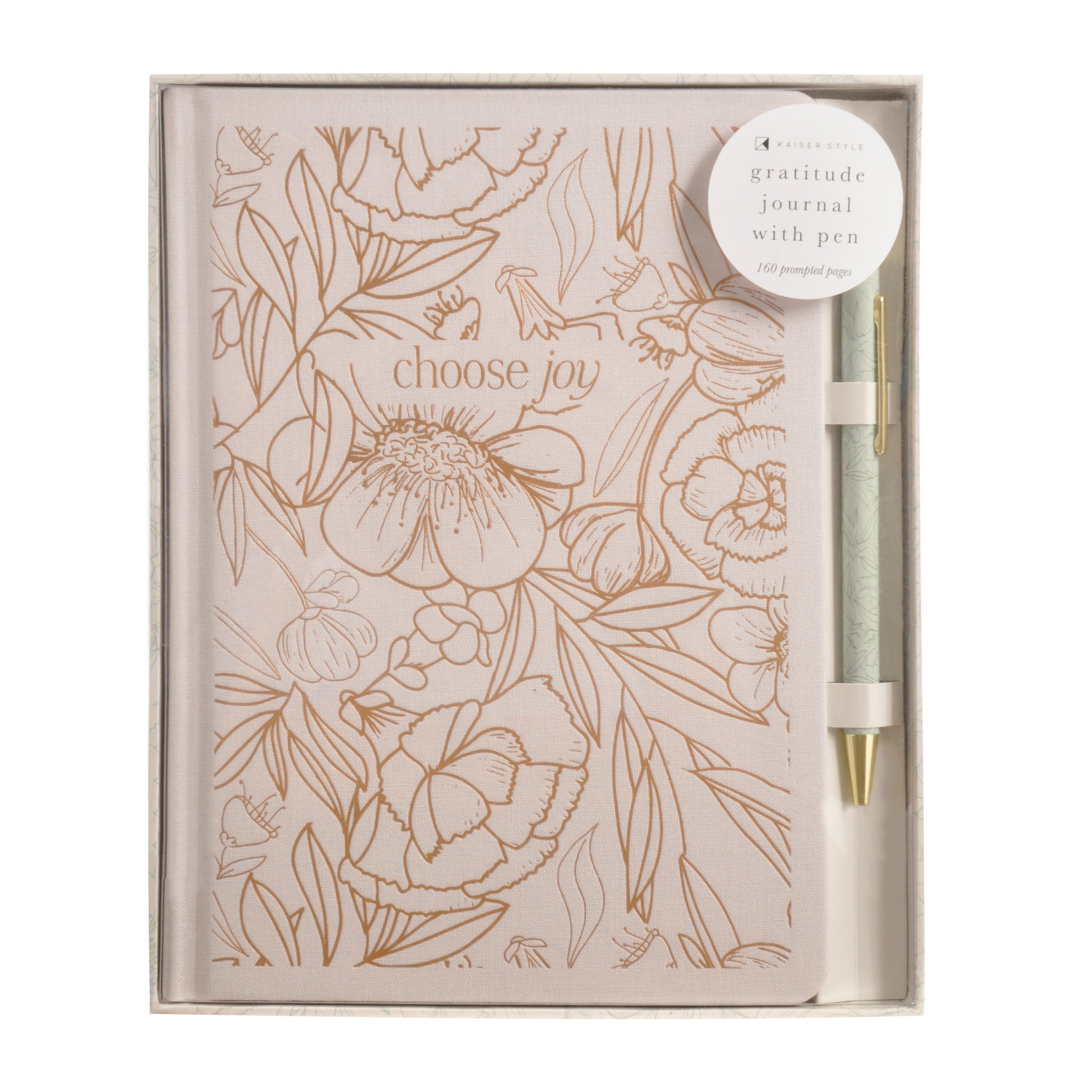 Prompted Journal With Pen - Joyful Flora