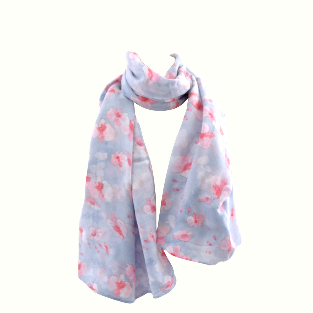 Printed Scarf - Pink Orchids