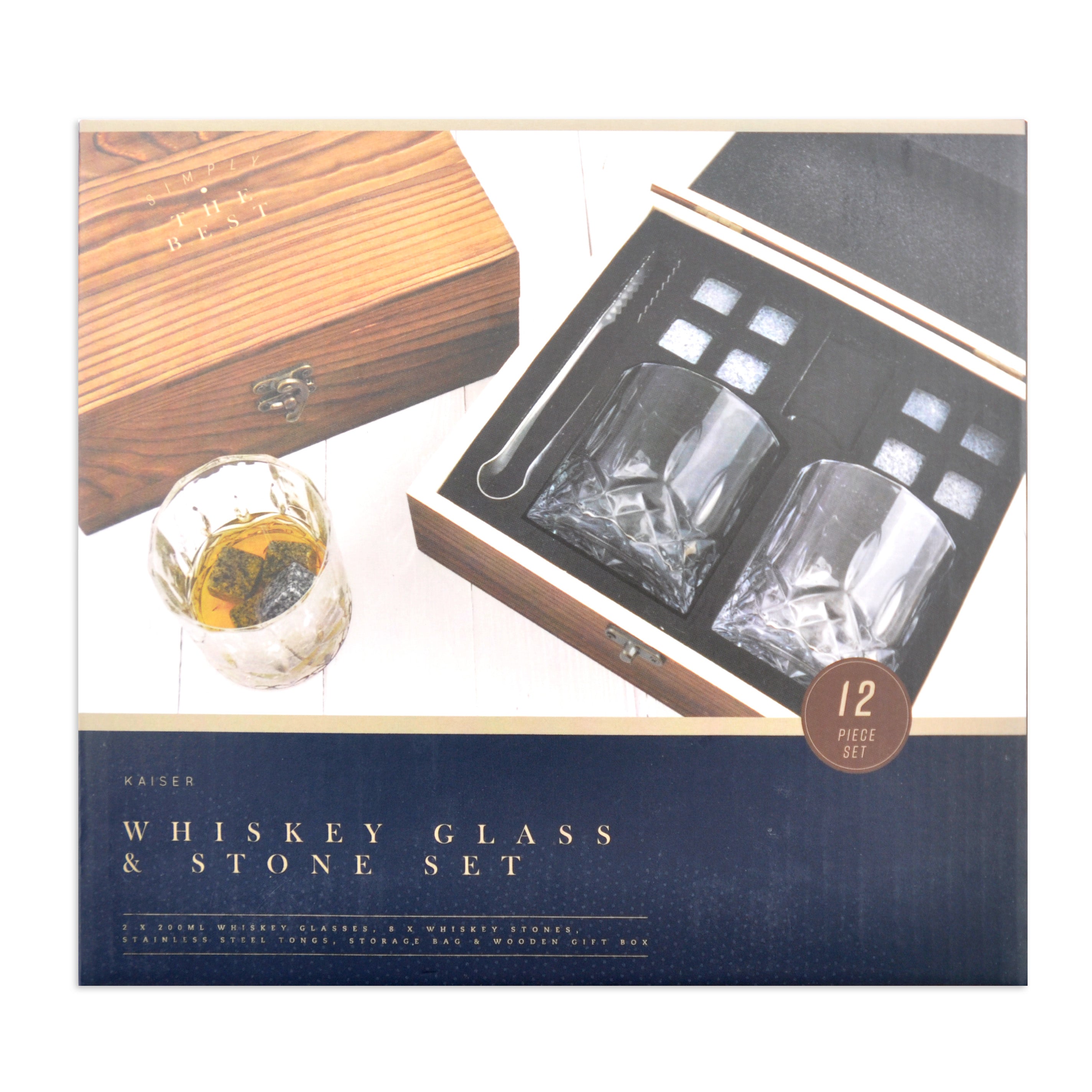 Whiskey Glass & Stone Set