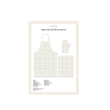 Apron, Mitt & Tea Towel Gift Set - Watercolour Leaves