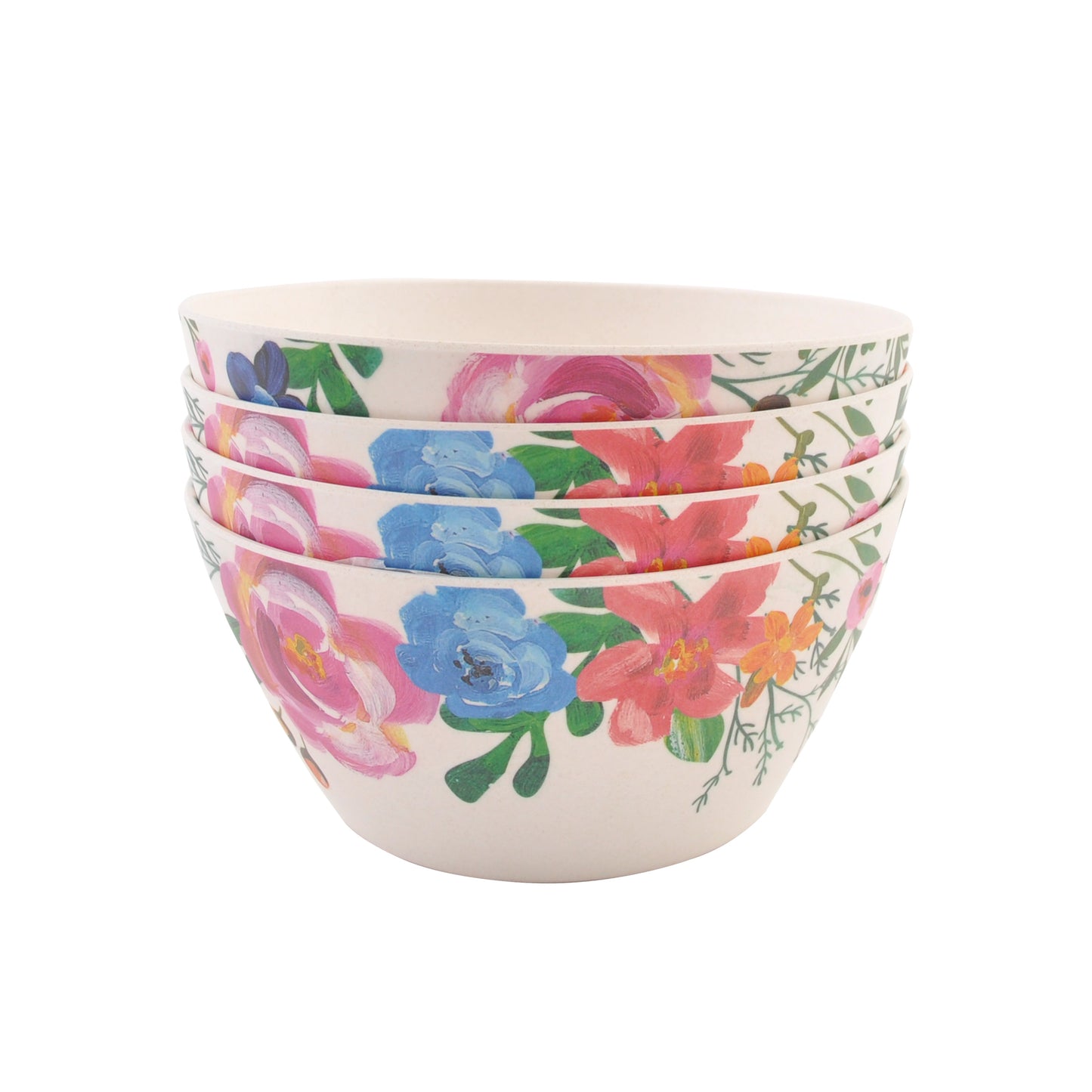 4Pk Bamboo Bowl - Artistic Floral