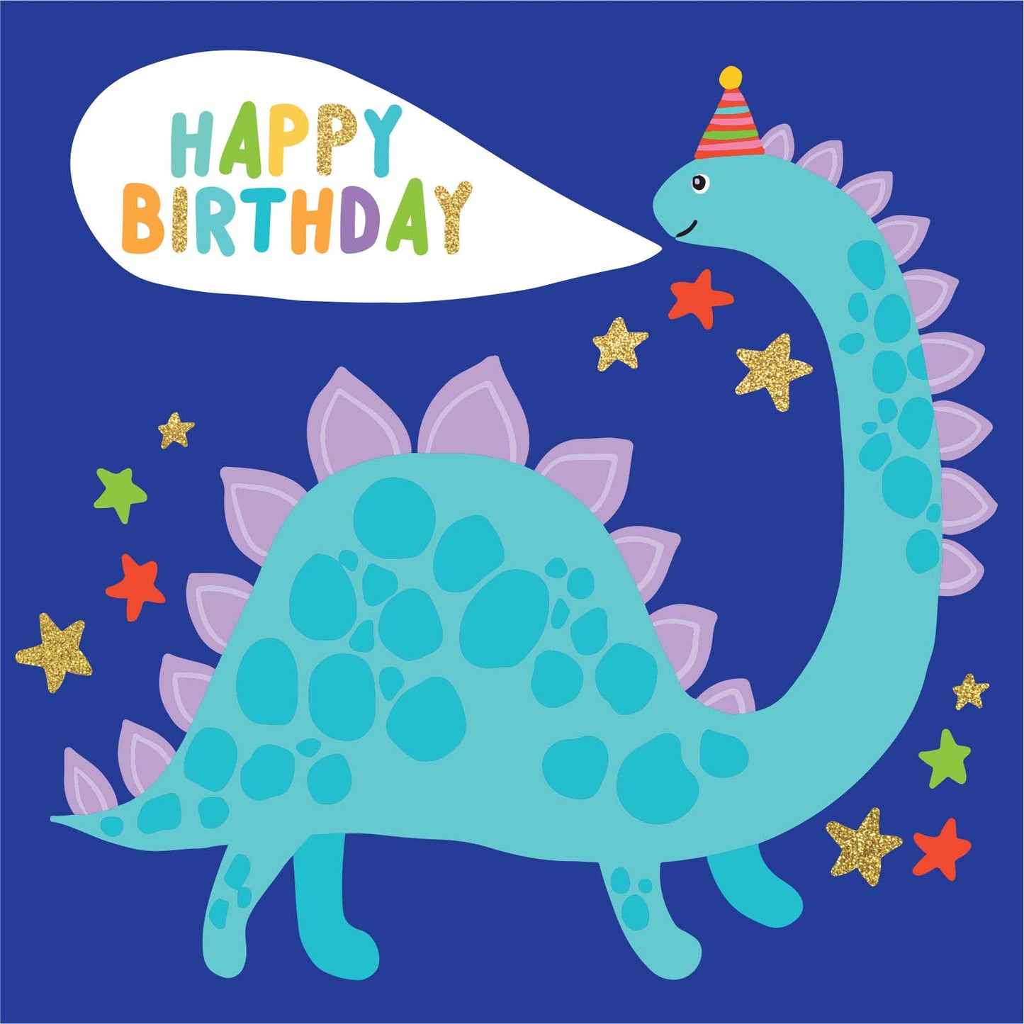 Greeting Card Enchanted - Blue Dino