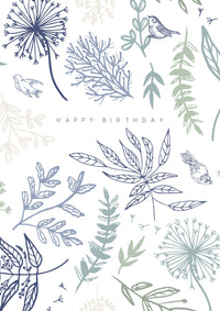 Greeting Card DAINTY - Leafy Birthday