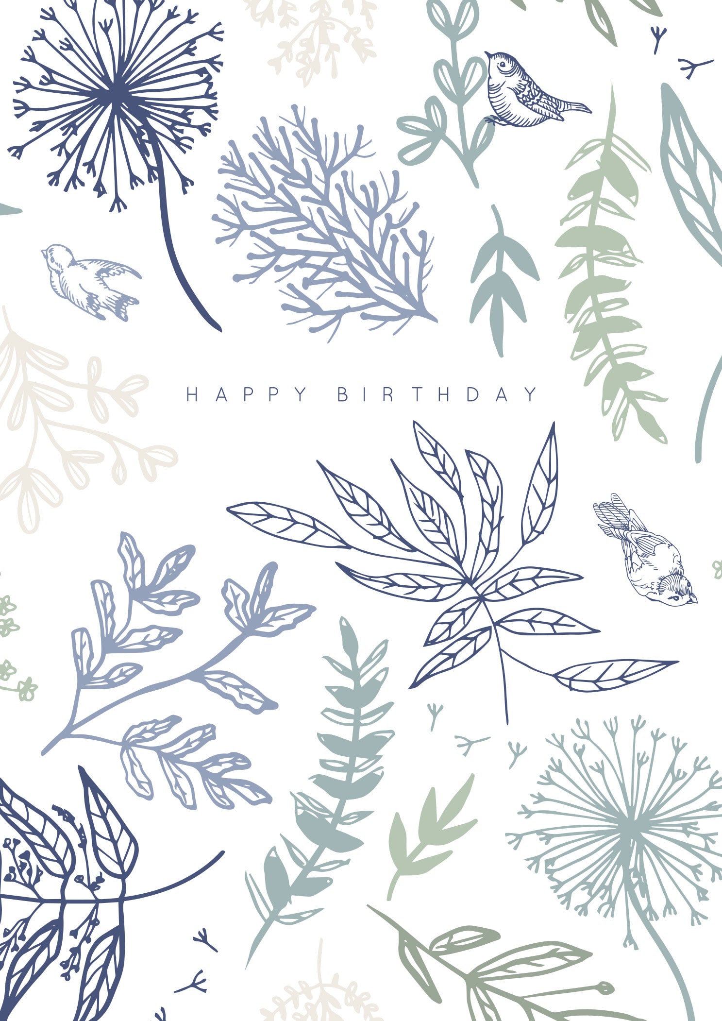 Greeting Card DAINTY - Leafy Birthday