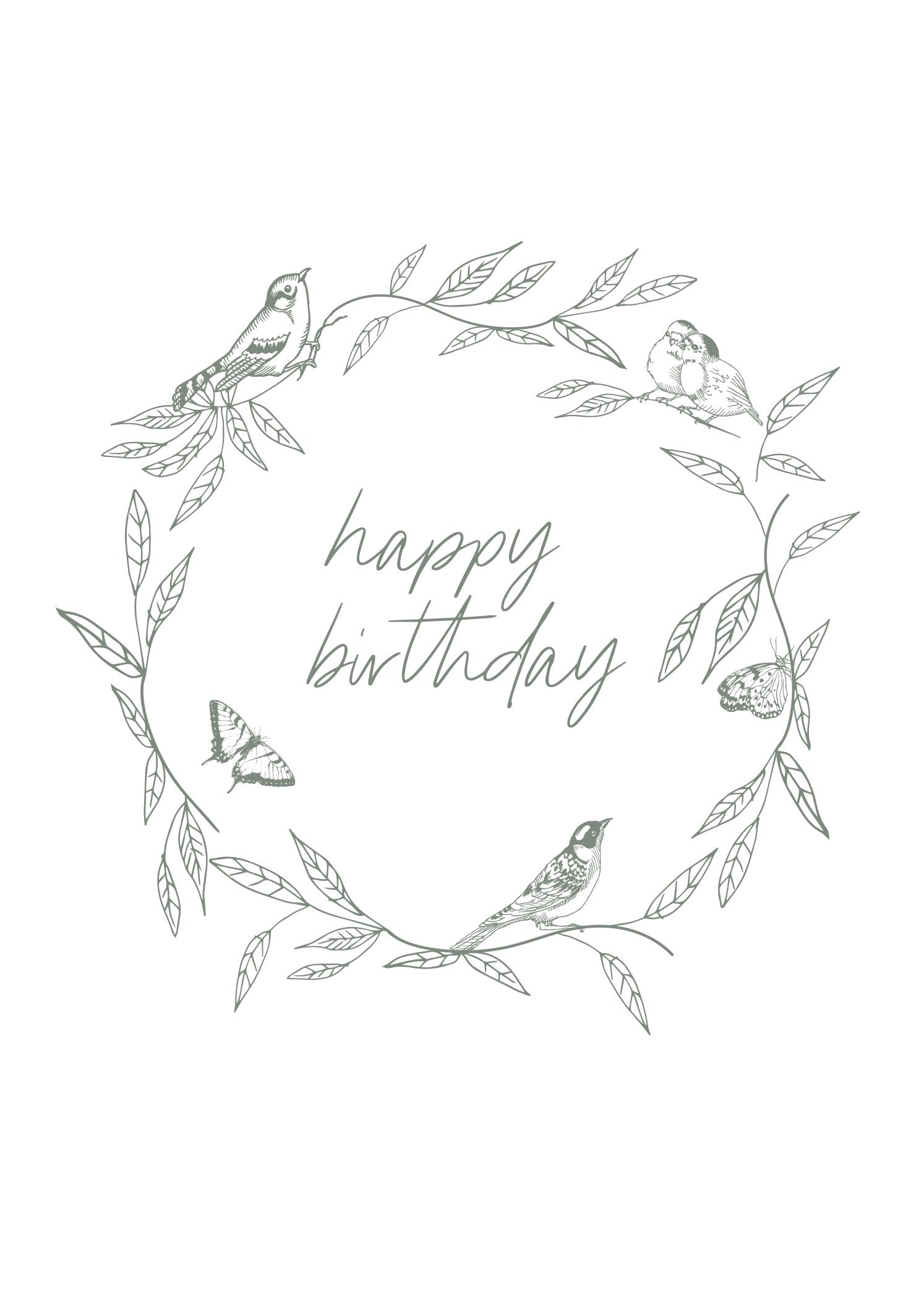 Greeting Card Dainty - FLUTTER WREATH