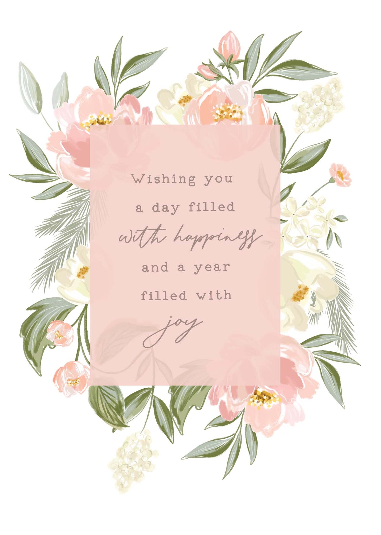 Greeting Card Evergreen - Happiness