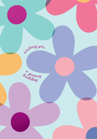 Greeting Card Good Vibes - GROOVY BIRTHDAY