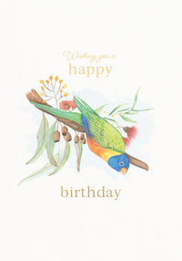 Greeting Card Botanical Blooms - BIRTHDAY LORIKEET