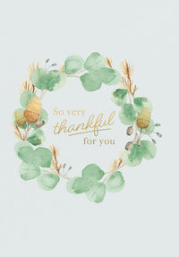 Greeting Card Botanical Blooms - THANKFUL WREATH