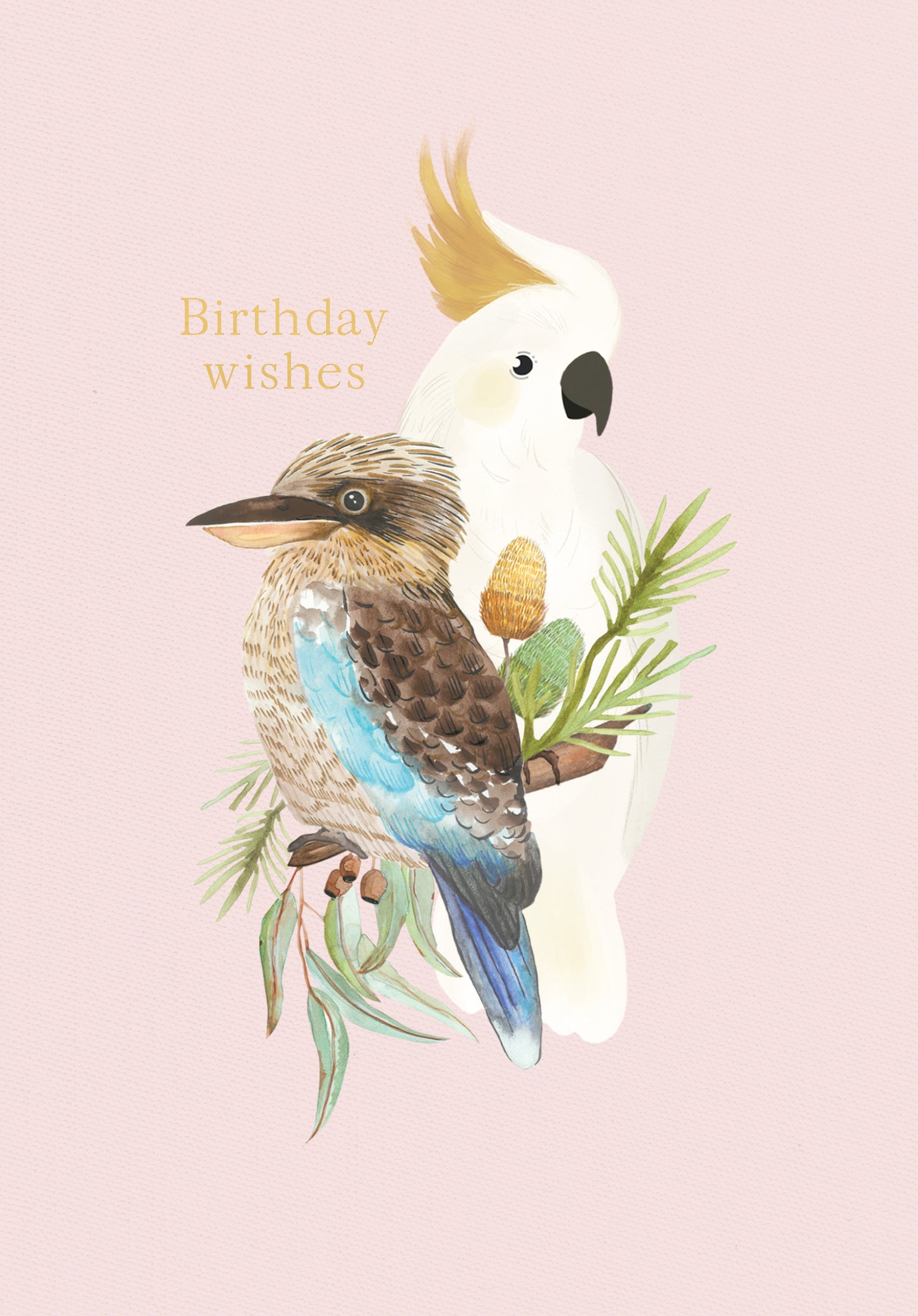 Greeting Card Botanical Blooms - Birthday Birds